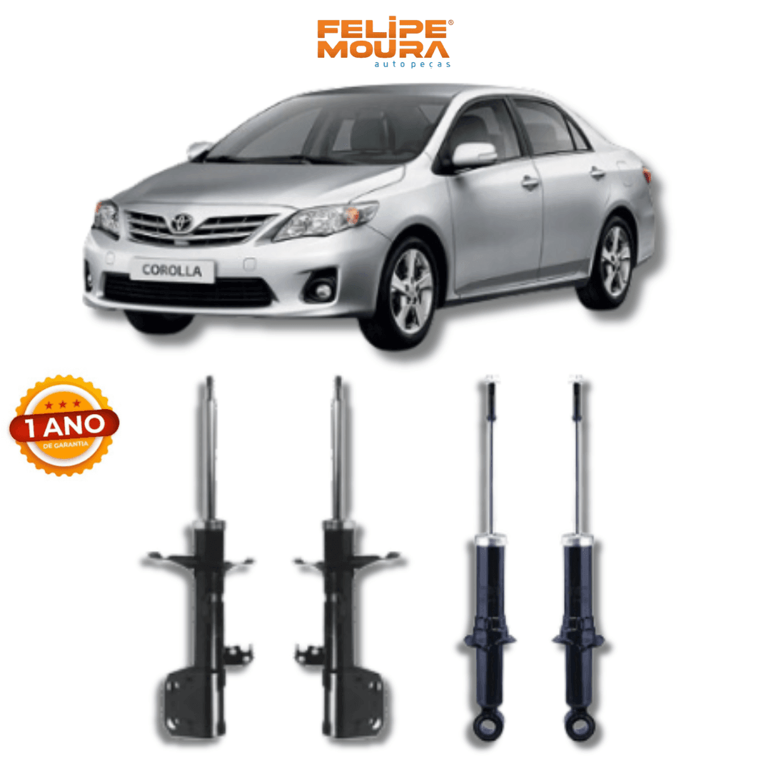 Kit Amortecedores Dianteiros e Traseiros Toyota Corolla 2009 Até 2014 - Remanufaturado - Felipe Moura Auto Peças