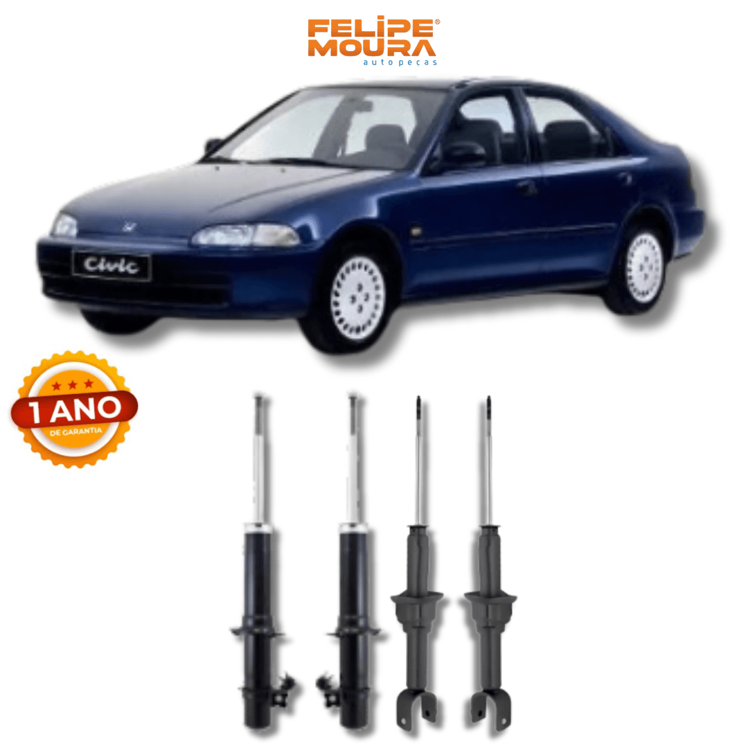 Kit Amortecedores Dianteiros e Traseiros Honda Civic 1992 Até 2000 - Remanufaturado - Felipe Moura Auto Peças