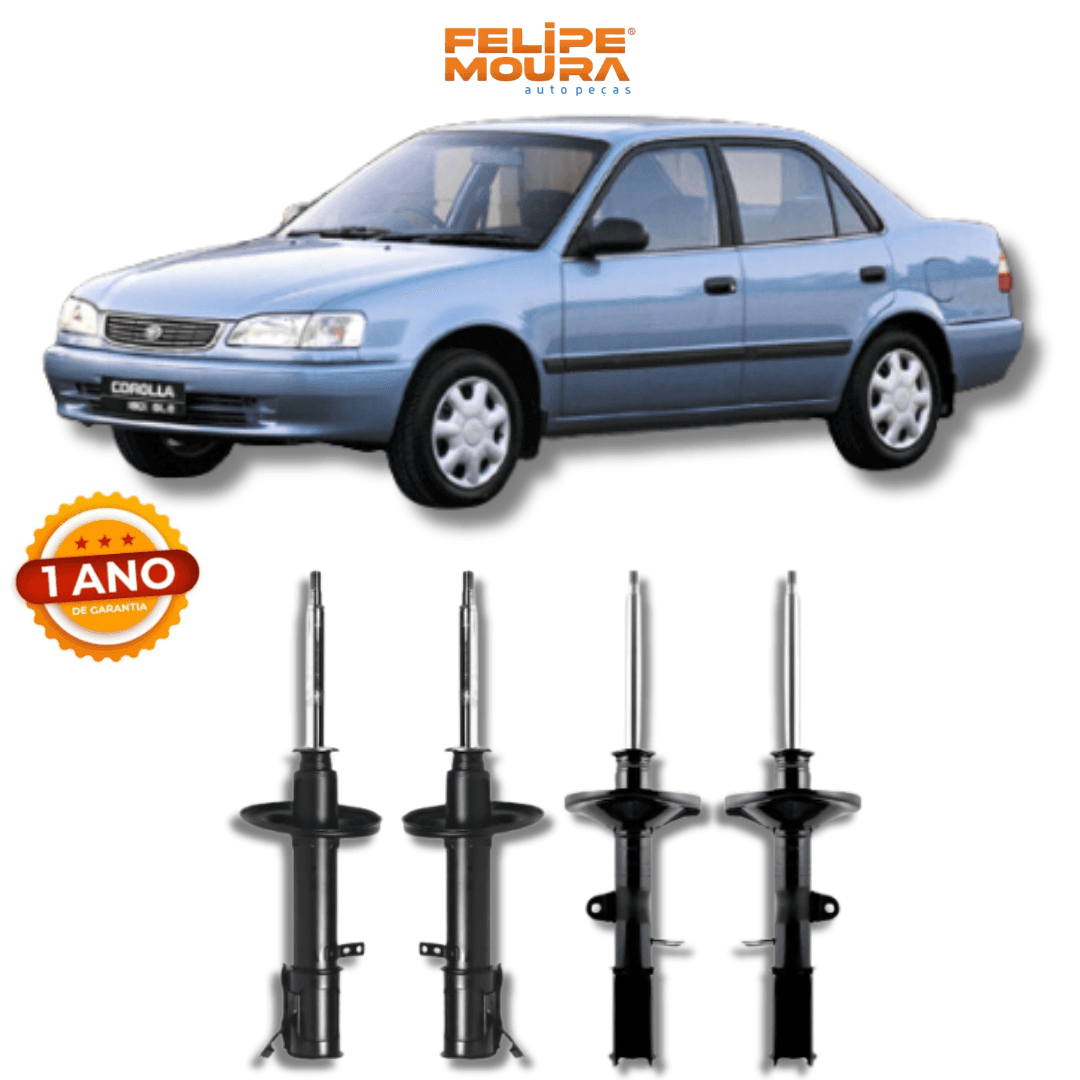 Kit Amortecedores Dianteiros e Traseiros Toyota Corolla 1992 Até 2002 - Remanufaturado - Felipe Moura Auto Peças