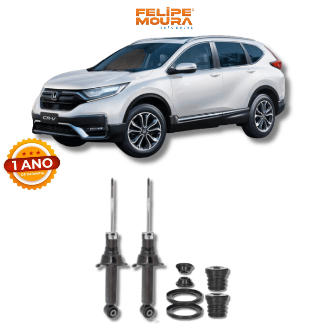 Amortecedores Traseiros com Kit de Batentes e Guarda-Pó Honda CR-V 1999 Até 2018 - Remanufaturado - Felipe Moura Auto Peças