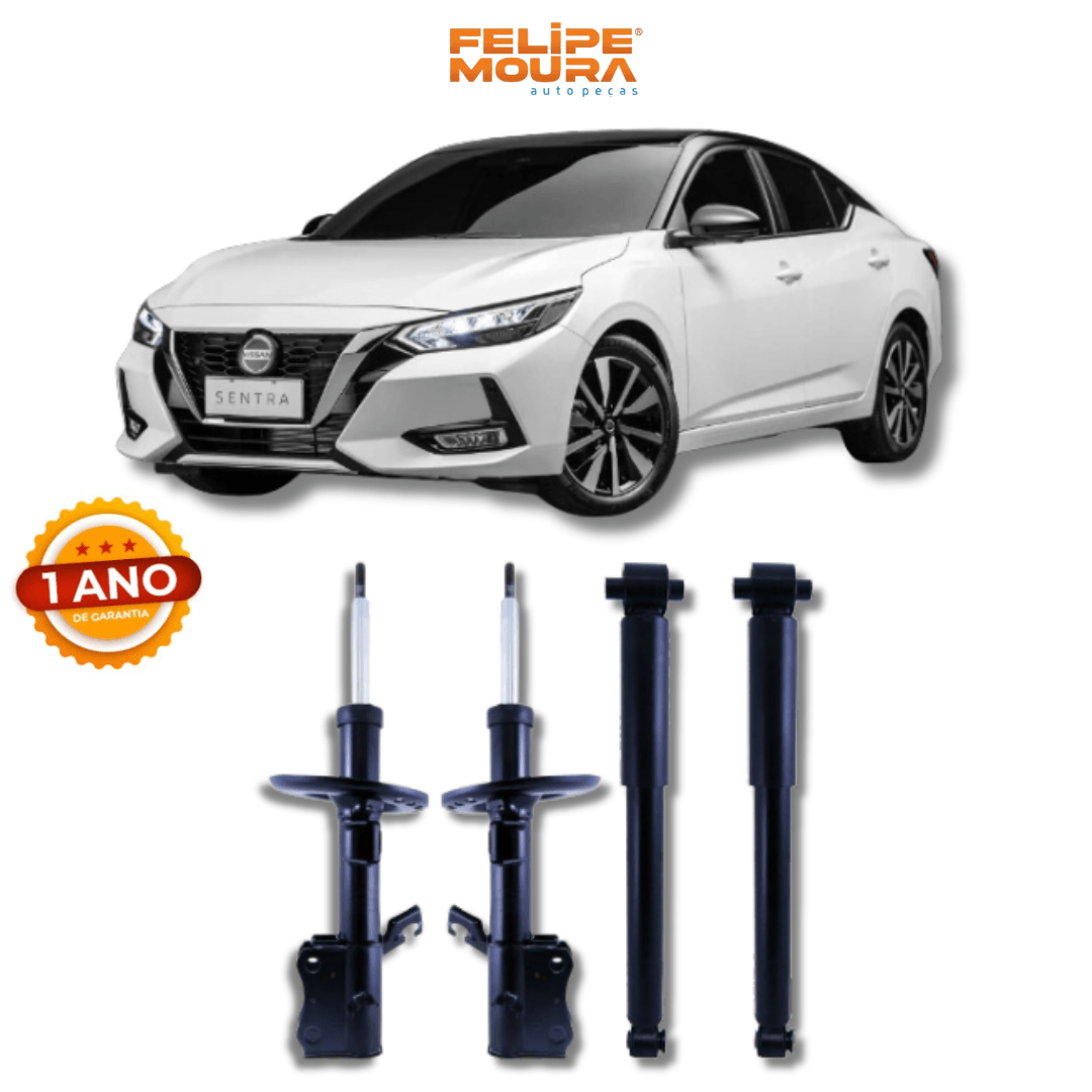 Kit Amortecedores Dianteiros e Traseiros Nissan Sentra 2007 Até 2017 - Remanufaturado - Felipe Moura Auto Peças