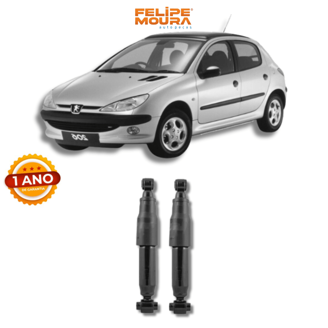 Amortecedor Traseiro Peugeot 206 1998 Até 2016 - Remanufaturado - Felipe Moura Auto Peças