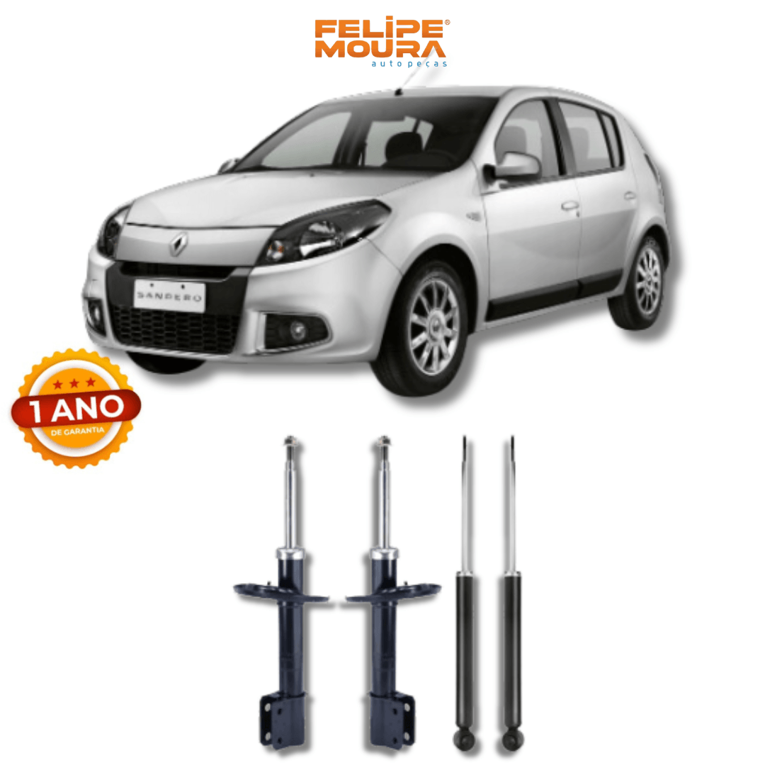 Kit Amortecedores Dianteiros e Traseiros Logan/Sandero 2014 Até 2019 - Remanufaturado - Felipe Moura Auto Peças
