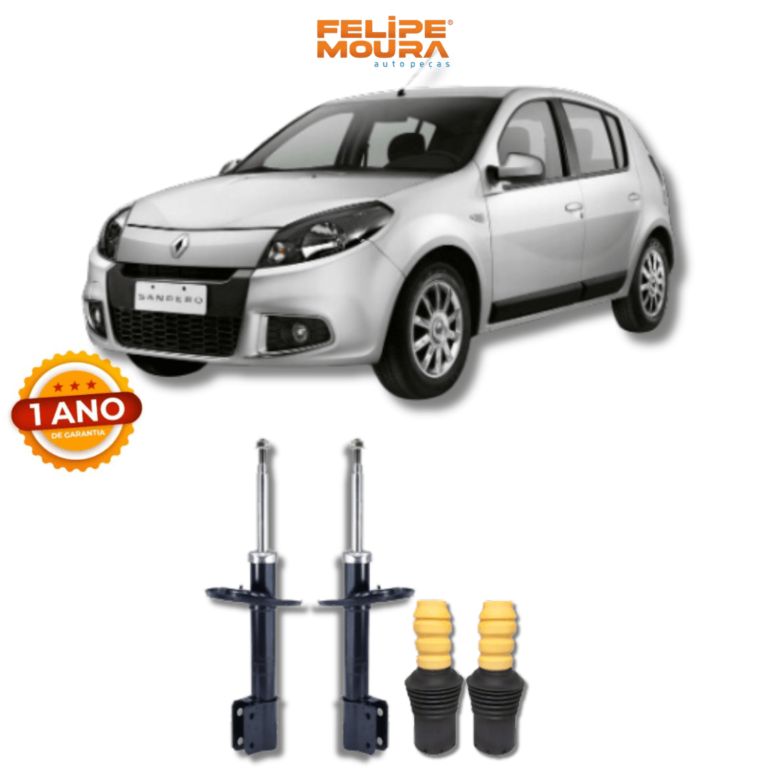 Amortecedor Dianteiro com Kits de Batentes e Guarda-Pó Logan/Sandero 2014 Até 2019 - Remanufaturado - Felipe Moura Auto Peças