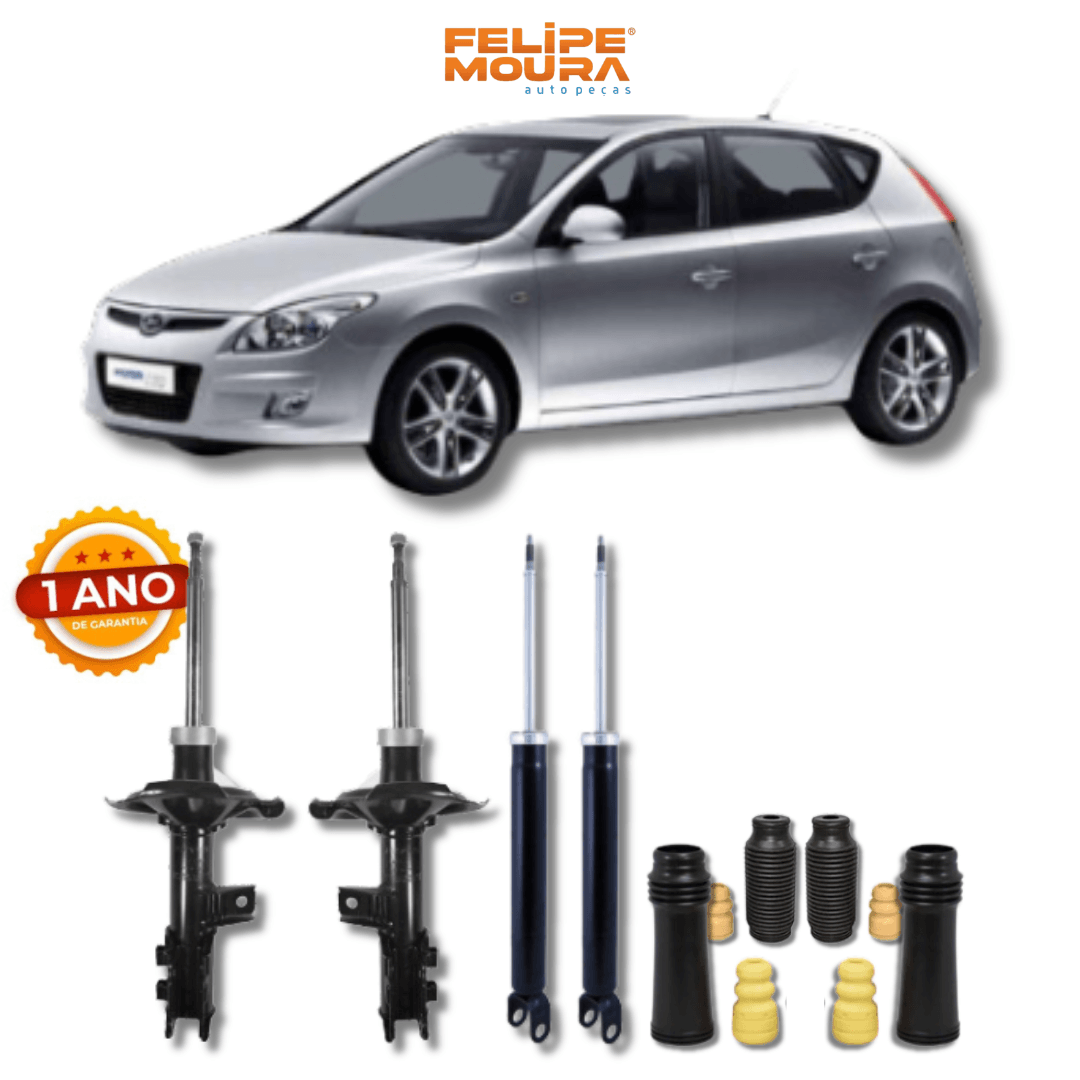 Kit Completo de Amortecedores Dianteiros e Traseiros com Kits de Batentes e Guarda-Pó Hyundai Ix30/Kia Cerato 2006 Até 2017 - Remanufaturado - Felipe Moura Auto Peças