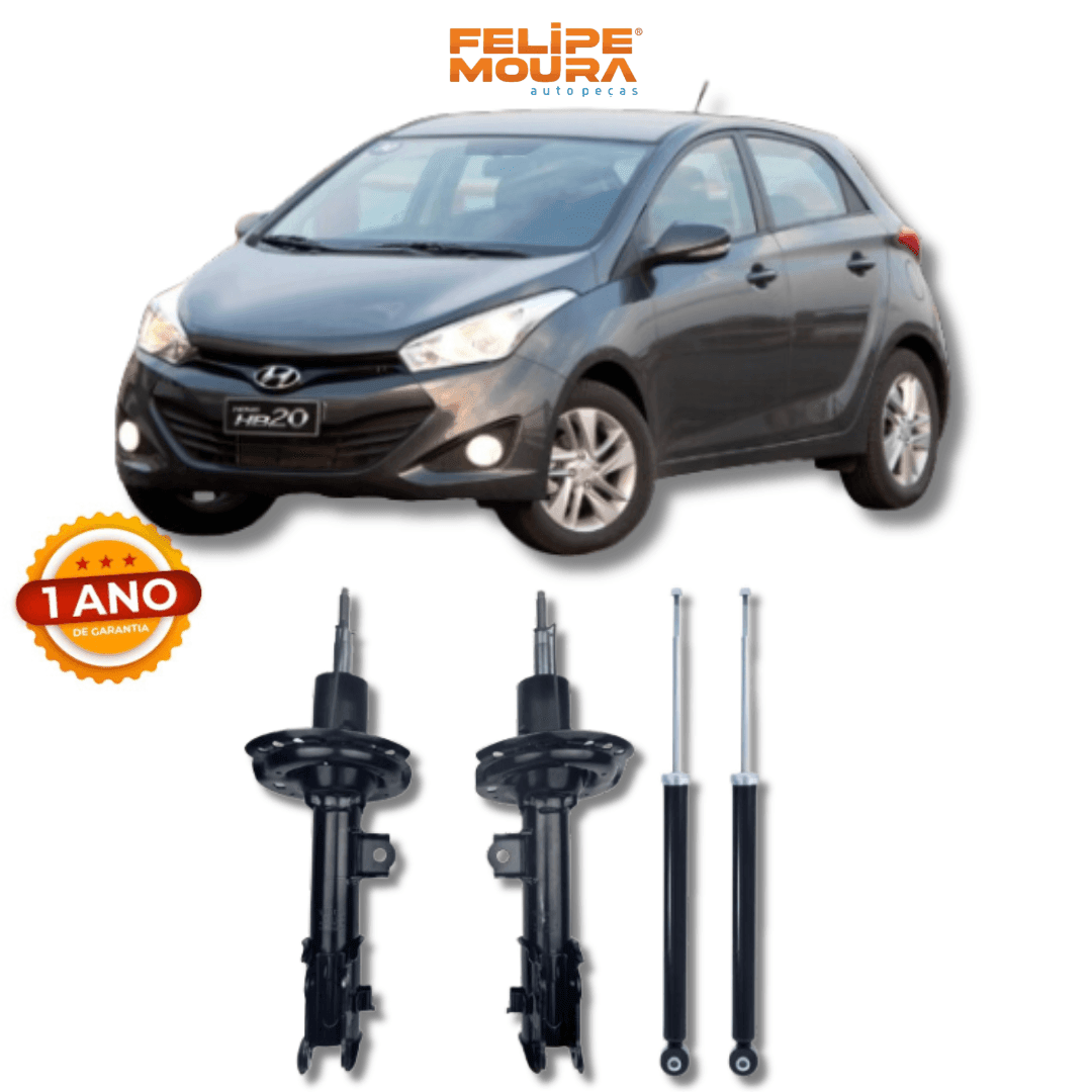 Kit Amortecedores Dianteiros e Traseiros Hyundai HB20 2012 Até 2019 - Remanufaturado - Felipe Moura Auto Peças