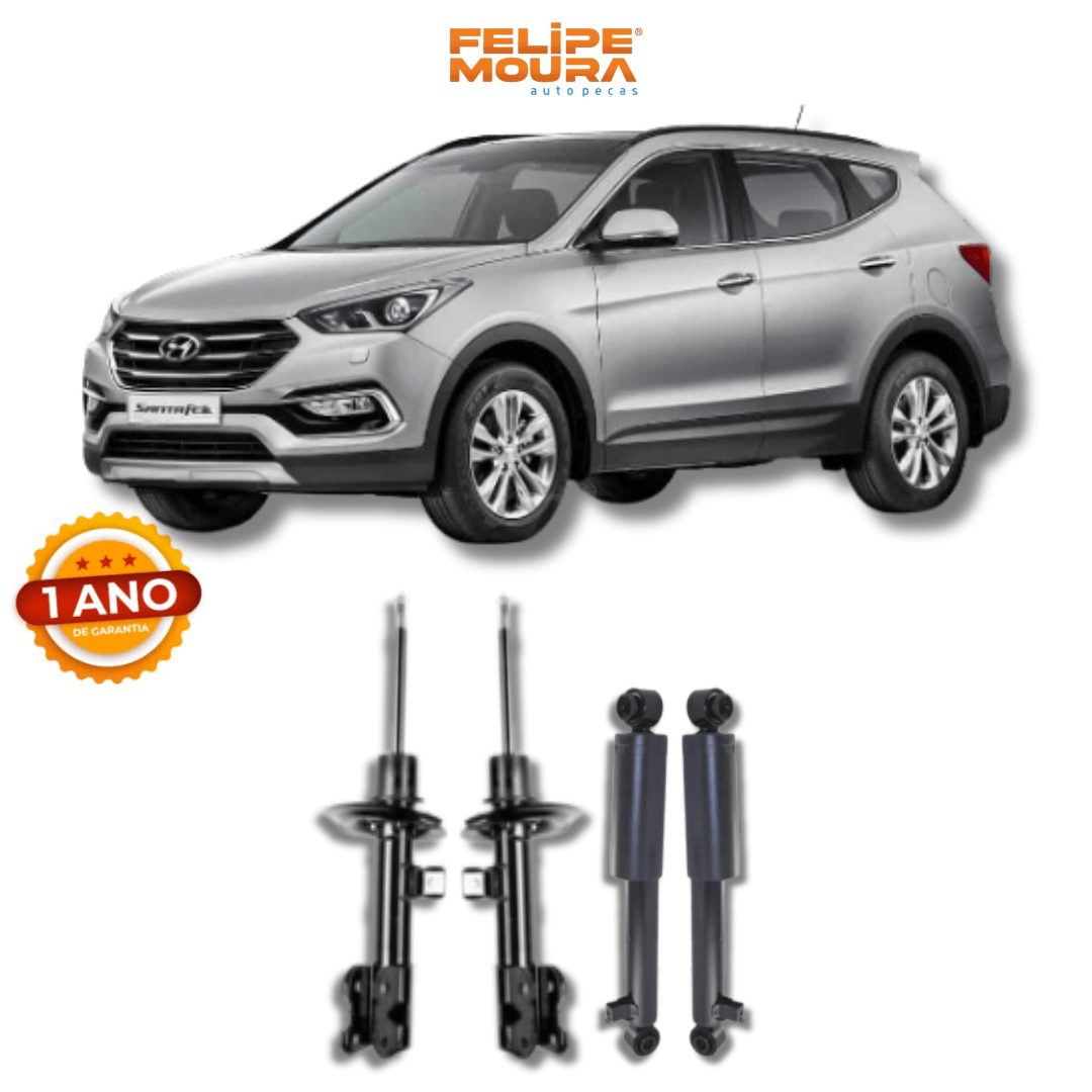 Kit Amortecedores Dianteiros e Traseiros Hyundai Santa Fé 2005 Até 2019 - Remanufaturado - Felipe Moura Auto Peças