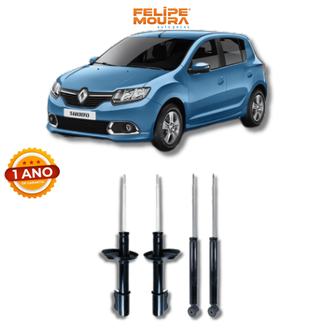 Kit Amortecedores Dianteiros e Traseiros Logan/Sandero Stepway 2007 Até 2013 - Remanufaturado - Felipe Moura Auto Peças