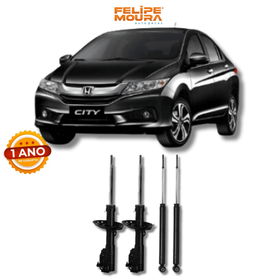 Kit Amortecedores Dianteiros e Traseiros Honda City/Fit 2009 Até 2014 - Remanufaturado - Felipe Moura Auto Peças