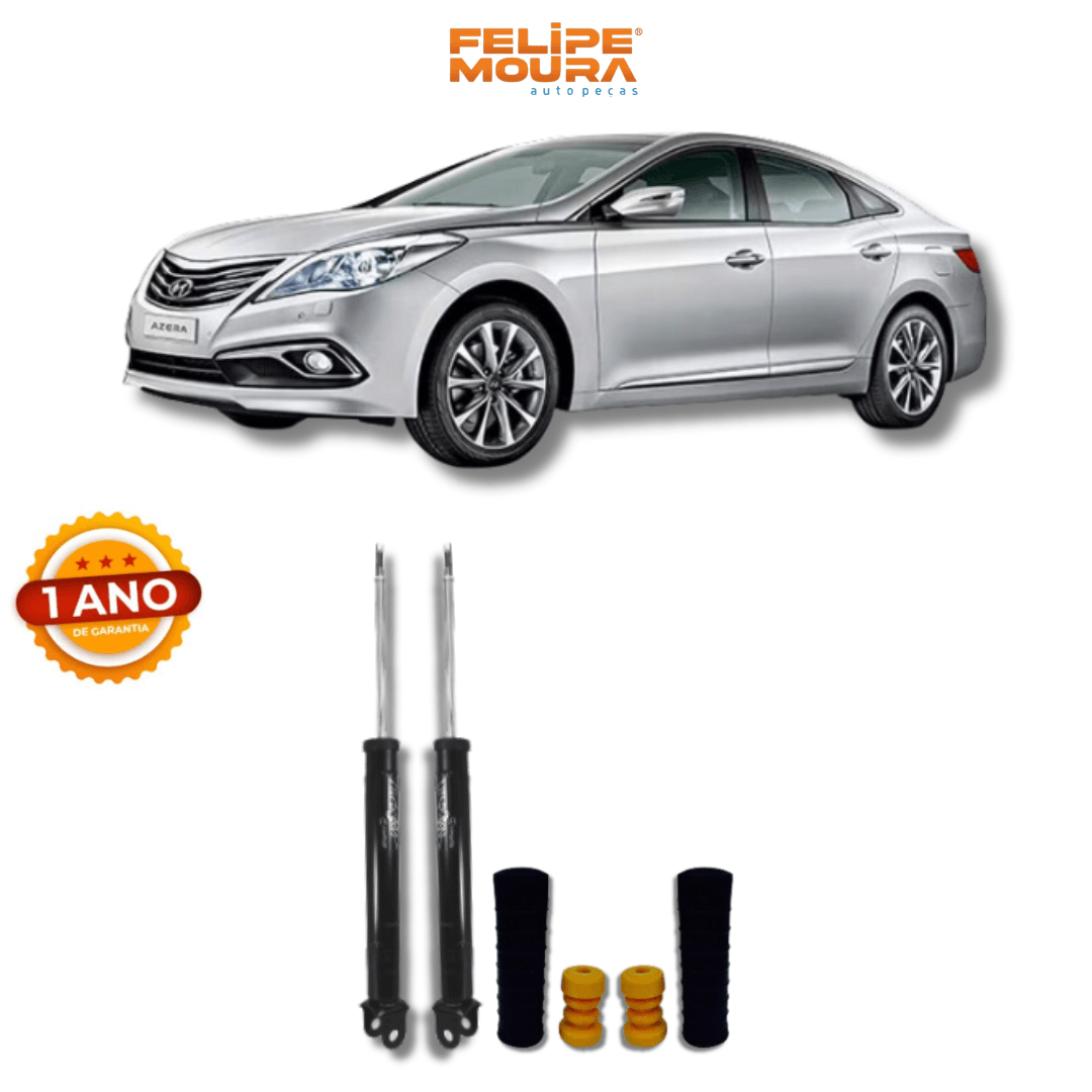 Amortecedores Traseiros com Kits de Batentes e Guarda-Pó Hyundai Azera 2008 Até 2017 - Remanufaturado - Felipe Moura Auto Peças