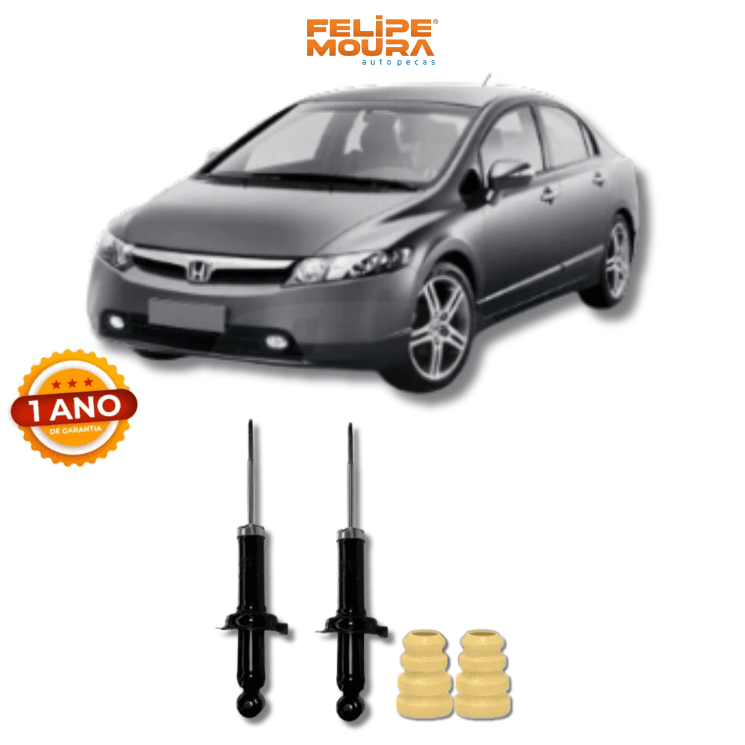Amortecedor Traseiro com Kit de Batentes e Guarda-Pó Honda Civic/New Civic 2006 Até 2011 - Remanufaturado