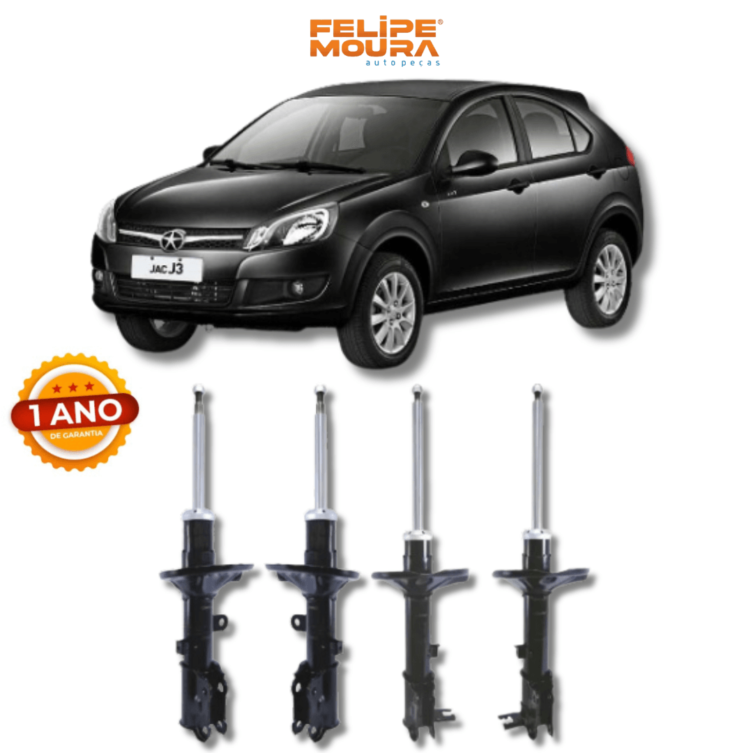 Kit Amortecedores Dianteiros e Traseiros JAC J3 2008 Até 2023 - Remanufaturado - Felipe Moura Auto Peças