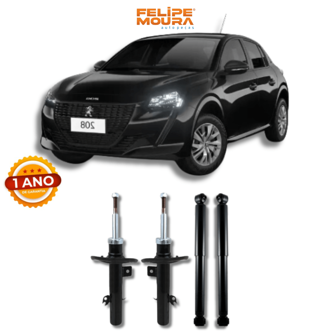 Kit Amortecedores Dianteiros e Traseiros Peugeot 208 2008 Até 2015 - Remanufaturado - Felipe Moura Auto Peças