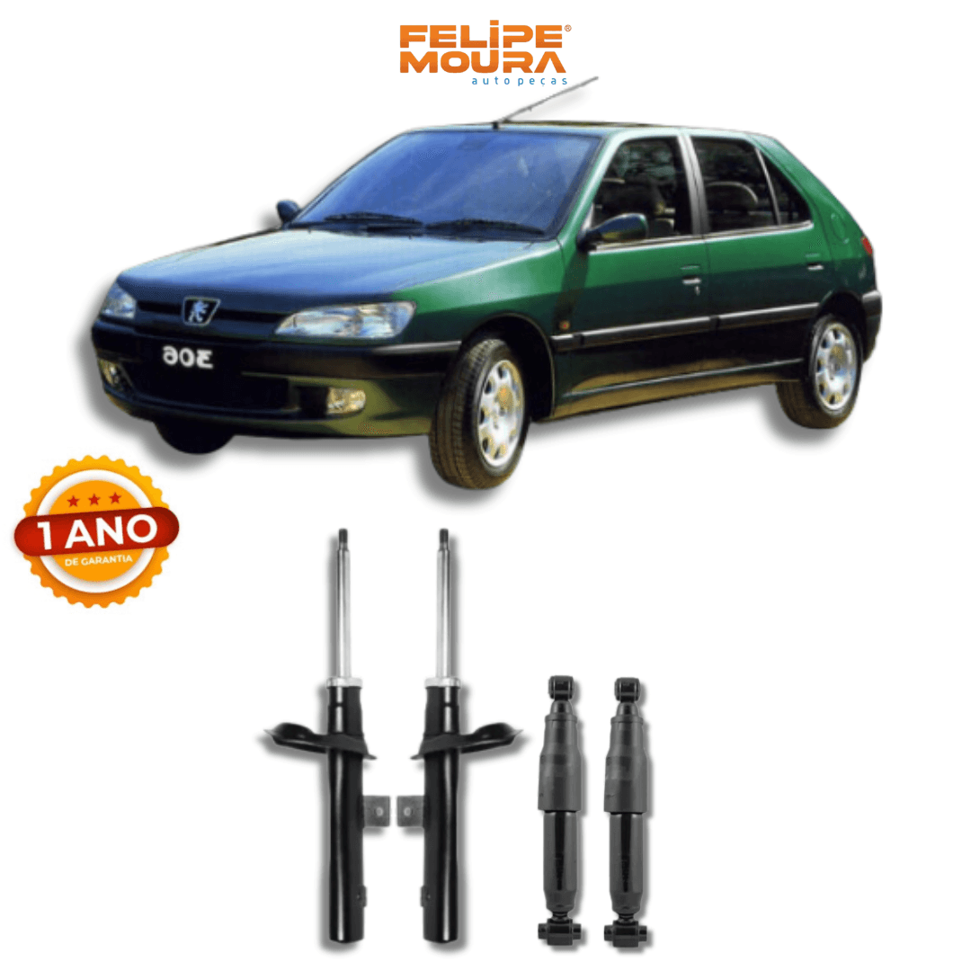 Kit Amortecedores Dianteiros e Traseiros Peugeot 306 1997 Até 2000 - Remanufaturado - Felipe Moura Auto Peças
