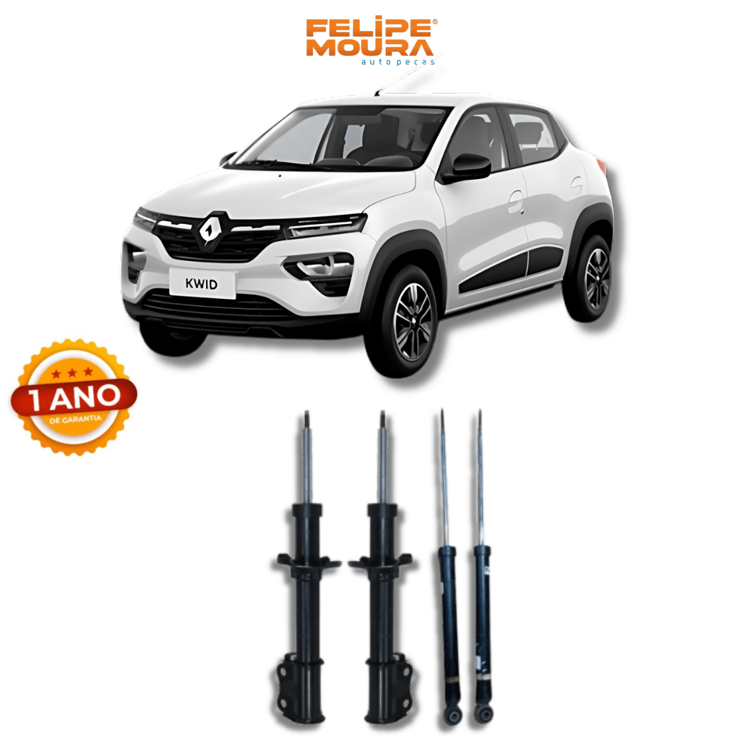 Kit Amortecedores Dianteiros e Traseiros Renault Kwid 2017 Até 2024 - Remanufaturado - Felipe Moura Auto Peças