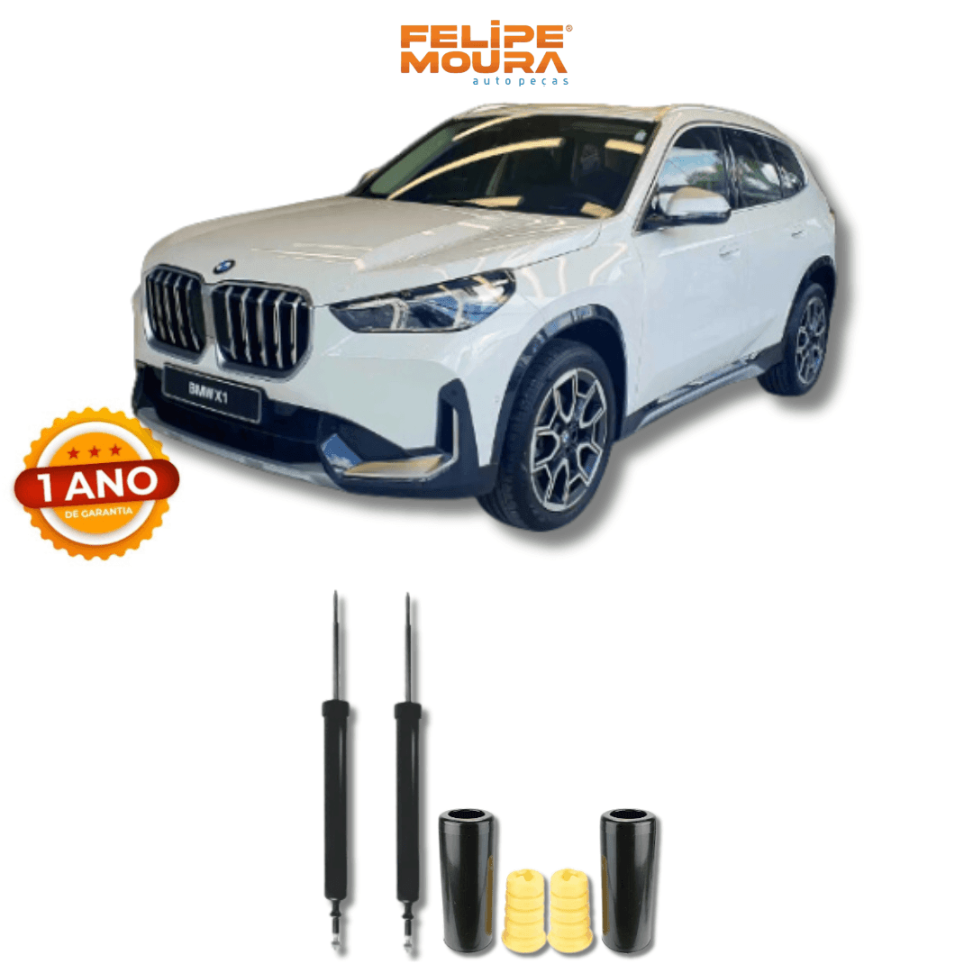 Amortecedor Traseiro com Kit de Batentes e Guarda-Pó BMW X1 2010 Até 2022 - Remanufaturado - Felipe Moura Auto Peças