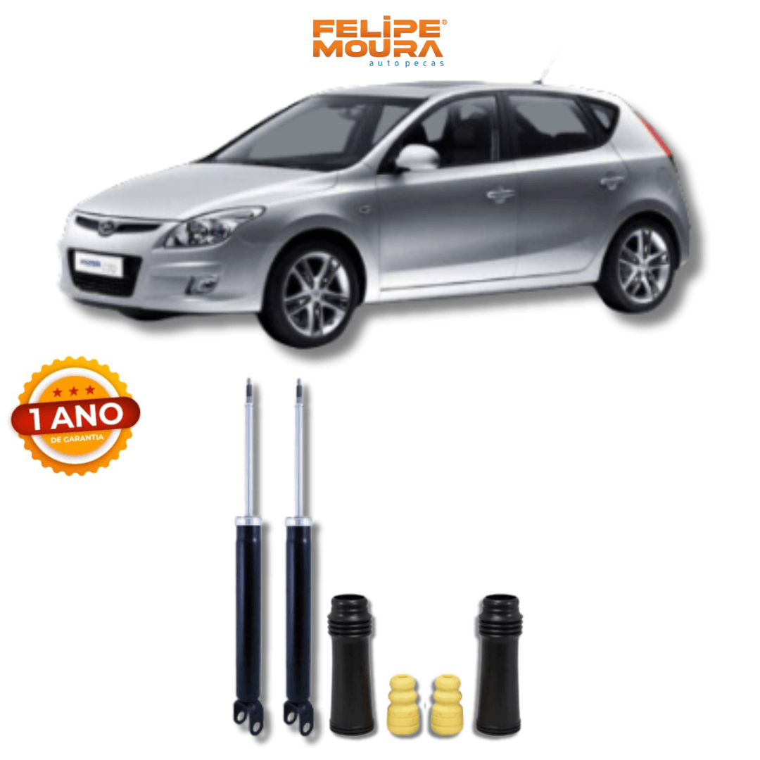 Amortecedores Traseiros com Kits de Batentes e Guarda-Pó Hyundai Ix30/Kia Cerato 2006 Até 2017 - Remanufaturado - Felipe Moura Auto Peças