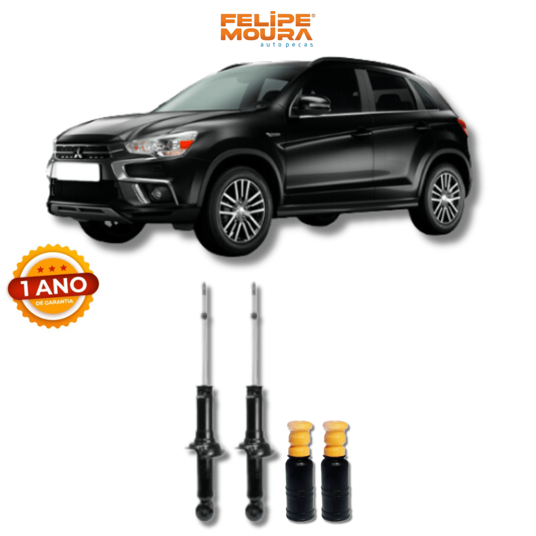 Amortecedores Traseiros com Kit de Batentes e Guarda-Pó Mitsubishi ASX 2010 Até 2023 - Remanufaturado - Felipe Moura Auto Peças