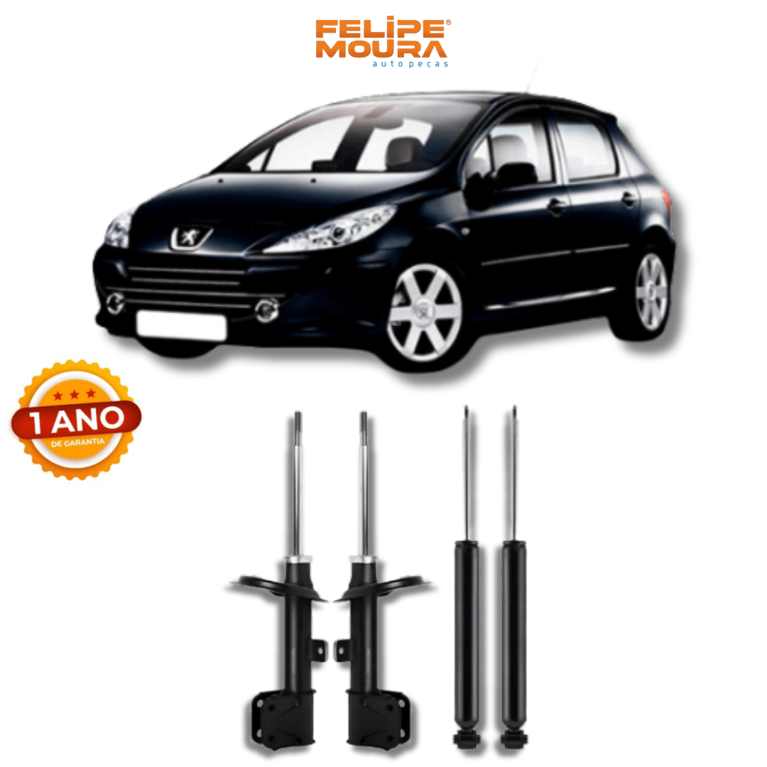 Kit Amortecedores Dianteiros e Traseiros Peugeot 307 2002 Até 2012 - Remanufaturado - Felipe Moura Auto Peças