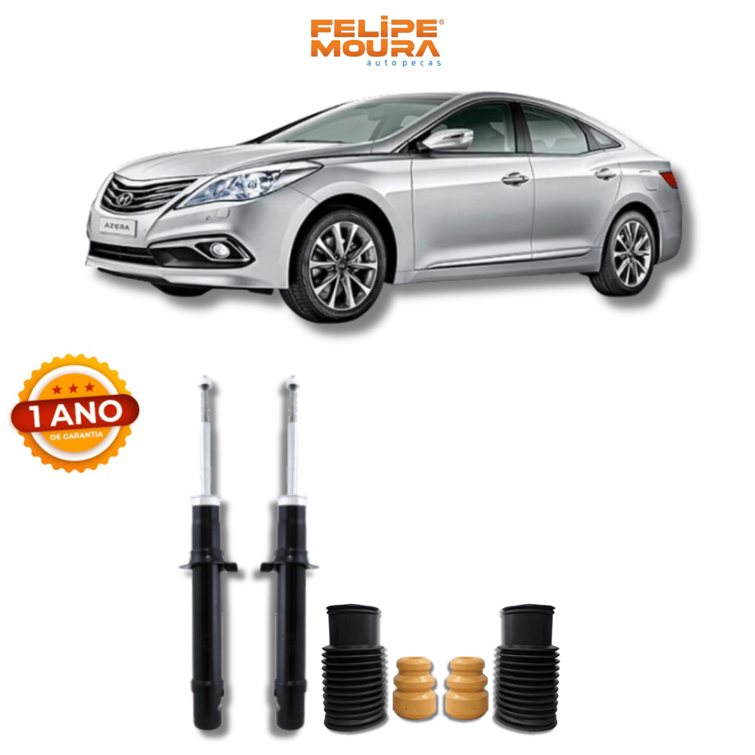 Amortecedores Dianteiros com Kits de Batentes e Guarda-Pó Hyundai Azera 2008 Até 2017 - Remanufaturado - Felipe Moura Auto Peças