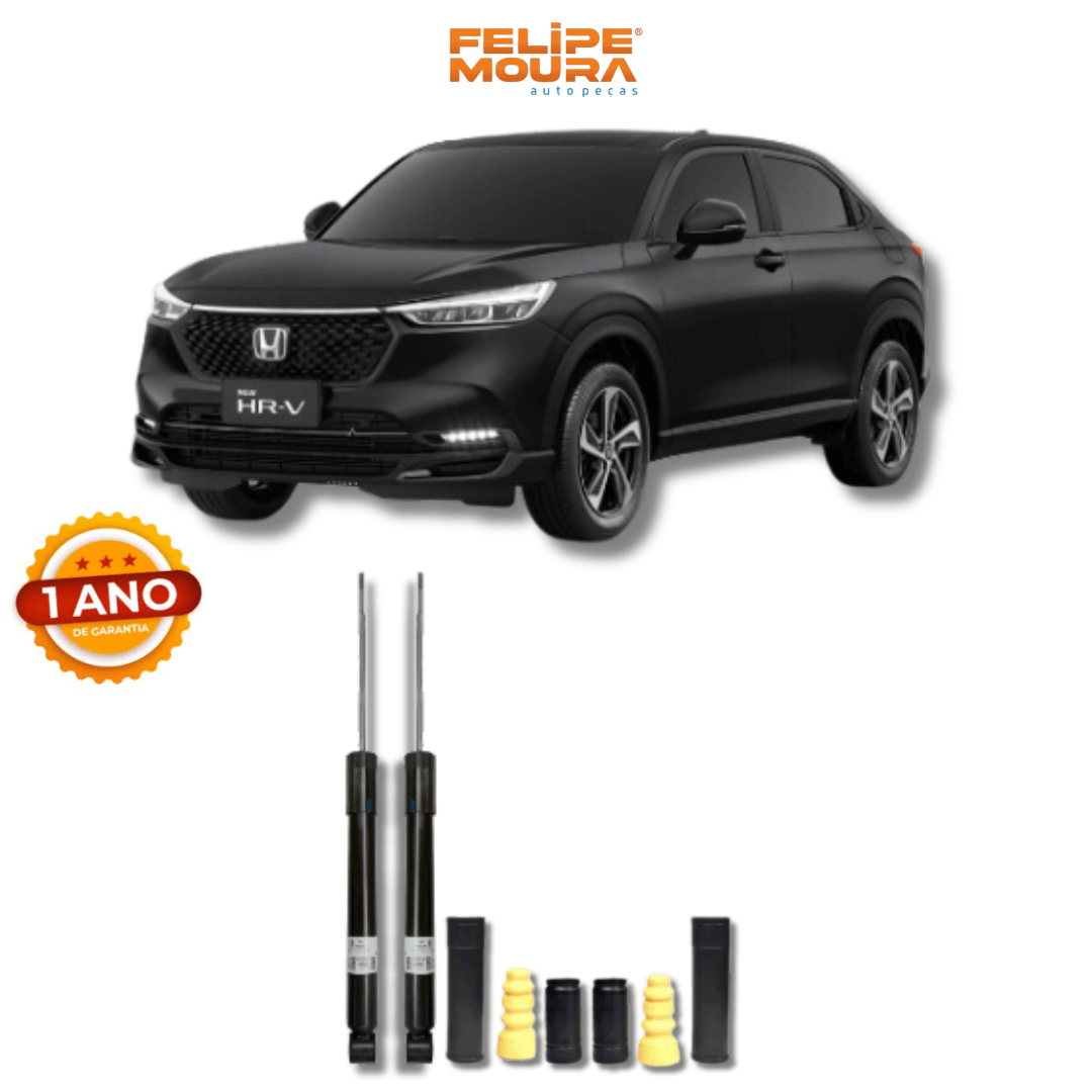 Amortecedores Traseiros com Kit de Batentes e Guarda-Pó Honda HR-V 1999 Até 2016 - Remanufaturado - Felipe Moura Auto Peças