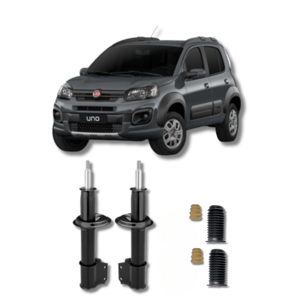 Amortecedor Uno Way 2008–2013 – par dianteiro com kit batente remanufaturado
