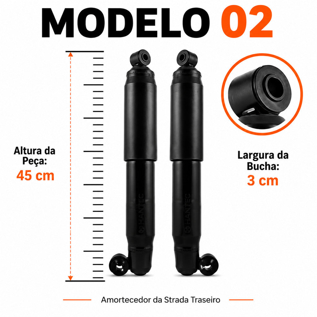 Amortecedor para Carretinha e Reboque c/ Bucha – padrão Strada com bucha remanufaturado