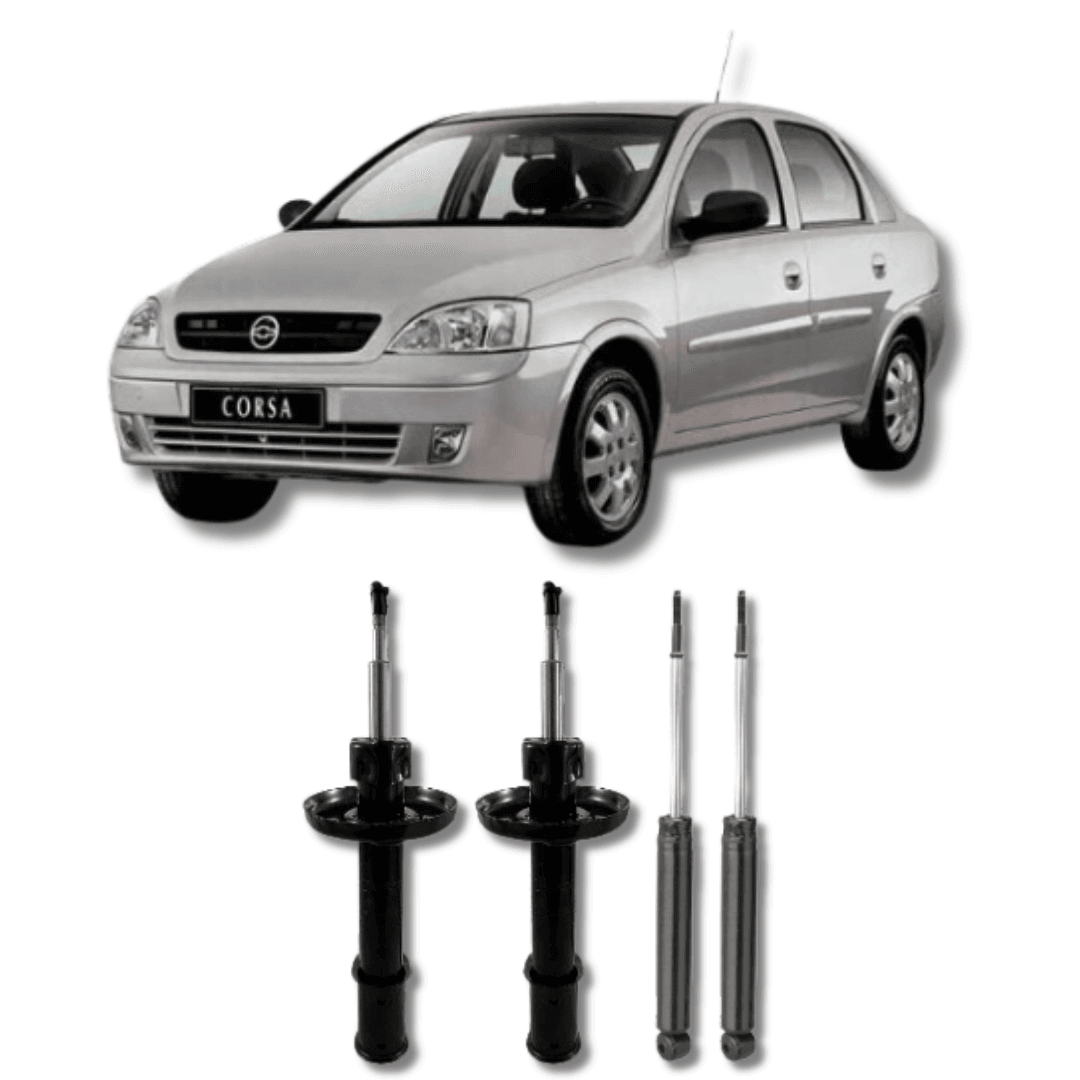 Kit Amortecedores Dianteiros e Traseiros Corsa Sedan 1997 Até 2005 - Remanufaturado - Felipe Moura Auto Peças