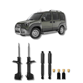 Kit Completo Amortecedores Dianteiros e Traseiros com Kit de Batentes e Guarda-Pó Fiat Doblò Adventure 2003 Até 2019 - Remanufaturado