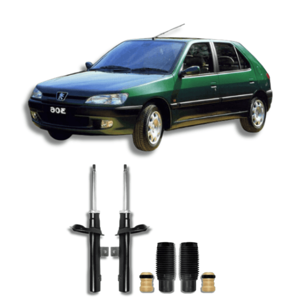 Amortecedores Dianteiros com Kit de Batentes e Guarda-Pó Peugeot 306 1997 Até 2000 - Remanufaturado - Felipe Moura Auto Peças