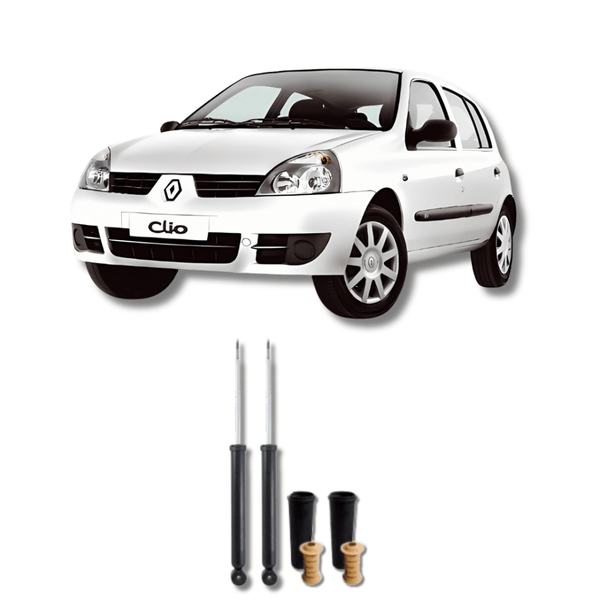 Amortecedores Traseiros Renault Clio/Sandero Pé Inclinado 2011 Até 2012 com Kit de Batentes e Guarda-Pó - Remanufaturado - Felipe Moura Auto Peças