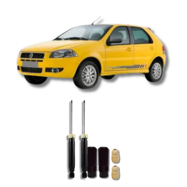 Amortecedores Traseiros com Kit de Batentes e Guarda-Pó Fiat Palio RTS 2007 até 2011 - Remanufaturado - Felipe Moura Auto Peças