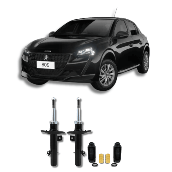 Amortecedores Dianteiros com Kit de Batentes e Guarda-Pó Peugeot 208 2008 Até 2015 - Remanufaturado - Felipe Moura Auto Peças