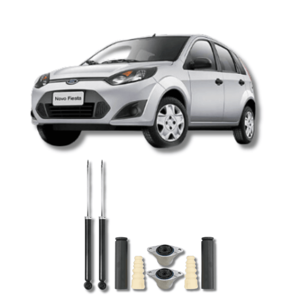 Amortecedores Traseiros com Kit de Batentes e Guarda-Pó Ford Fiesta Moderno 2002 até 2014 - Remanufaturado - Felipe Moura Auto Peças