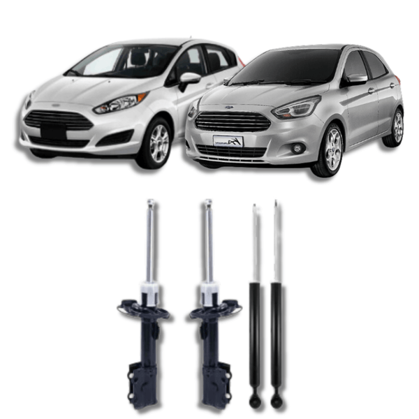 Kit Amortecedores Dianteiros e Traseiros New Fiesta/Novo Ford Ká 2016 até 2021 - Remanufaturado - Felipe Moura Auto Peças