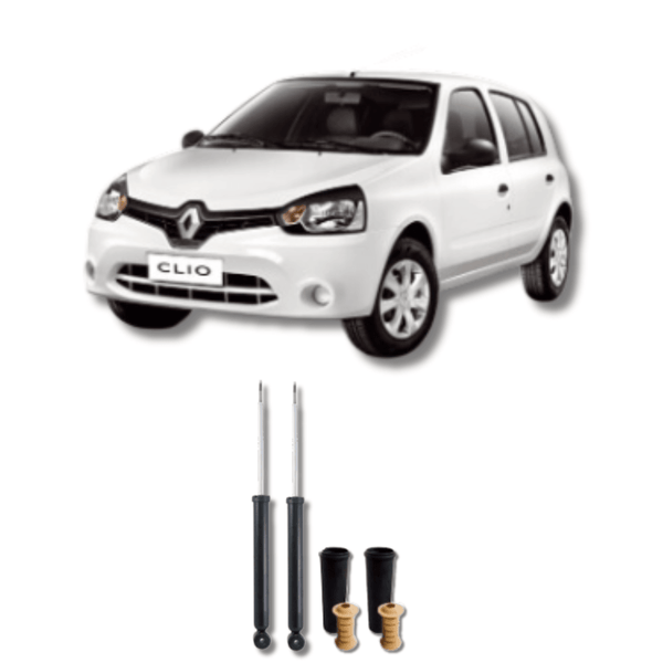 Amortecedores Traseiros Renault Clio Pé Inclinado 2013 Até 2016 com Kit de Batentes e Guarda-Pó - Remanufaturado - Felipe Moura Auto Peças