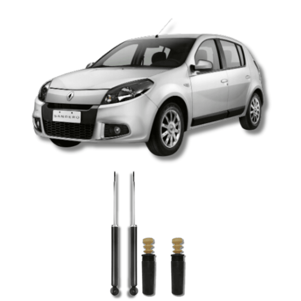 Amortecedor Traseiro com Kits de Batentes e Guarda-Pó Logan/Sandero 2014 Até 2019 - Remanufaturado - Felipe Moura Auto Peças