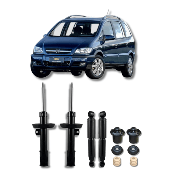 Kit Completo de Amortecedores Dianteiros e Traseiros Zafira 2001 Até 2012 com Kits de Batentes e Guarda-Pó - Remanufaturado - Felipe Moura Auto Peças