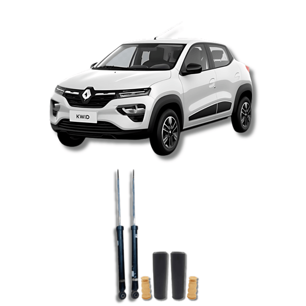 Amortecedores Traseiros com Kit de Batentes e Guarda-Pó Renault Kwid 2017 Até 2024 - Remanufaturado - Felipe Moura Auto Peças