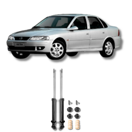 Amortecedores Traseiros com Kit de Batentes e Guarda-Pó Vectra 1996 Até 2005 - Remanufaturado - Felipe Moura Auto Peças