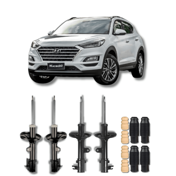 Kit Completo de Amortecedores Dianteiros e Traseiros com Kits de Batentes e Guarda-Pó Hyundai Tucson 2004 Até 2010 - Remanufaturado - Felipe Moura Auto Peças