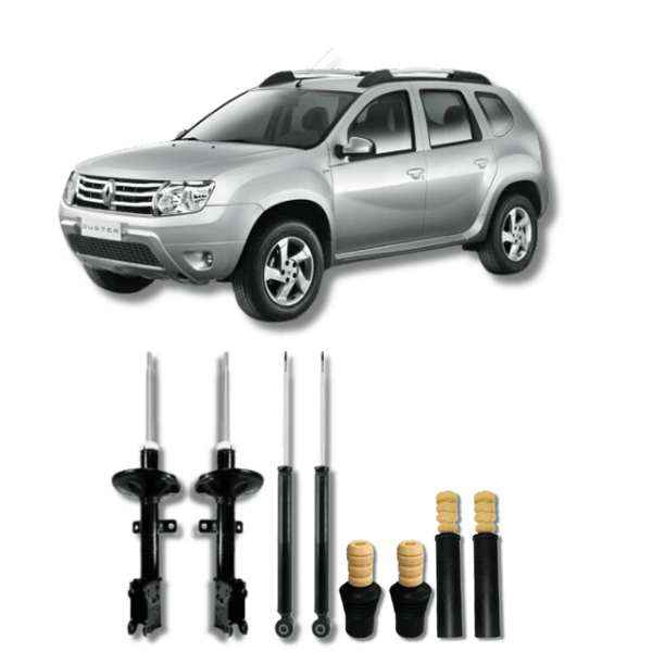 Kit Completo de Amortecedores Dianteiros e Traseiros com Kits de Batentes e Guarda-Pó Renault Duster 2011 Até 2018 - Remanufaturado - Felipe Moura Auto Peças