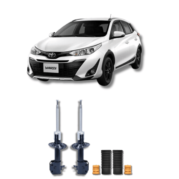 Amortecedores Dianteiros com Kit de Batentes e Guarda-Pó Toyota Yaris 2018 Até 2024 - Remanufaturado - Felipe Moura Auto Peças