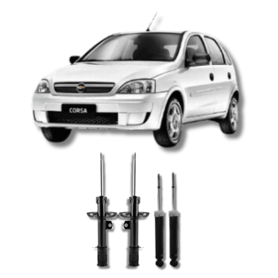 Kit Amortecedores Dianteiros e Traseiros Corsa Joy / Moderno 2006 Até 2014 - Remanufaturado - Felipe Moura Auto Peças