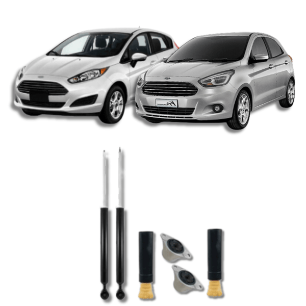 Amortecedores Traseiros com Kit de Batentes e Guarda-Pó New Fiesta/Novo Ford Ká 2016 até 2021 - Remanufaturado - Felipe Moura Auto Peças