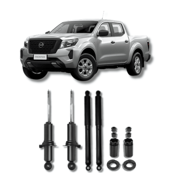 Kit Completo de Amortecedores Dianteiros e Traseiros com Kits de Batentes e Guarda-Pó Nissan Frontier 2002 Até 2016 - Remanufaturado - Felipe Moura Auto Peças