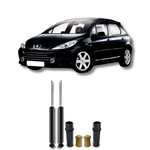 Amortecedores Traseiros com Kit de Batentes e Guarda-Pó Peugeot 307 2002 Até 2012 - Remanufaturado - Felipe Moura Auto Peças