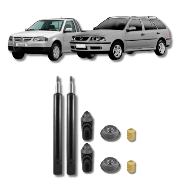 Amortecedores Dianteiros com Kit de Batentes e Guarda-Pó Saveiro/Parati Bola 1998 Até 2008 - Remanufaturado - Felipe Moura Auto Peças