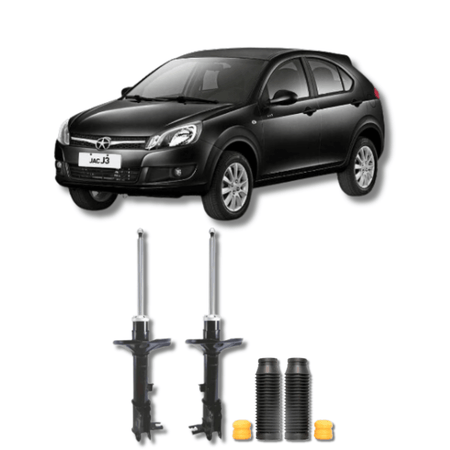 Amortecedores Traseiros JAC J3 2008 Até 2023 com Kit de Batentes e Guarda-Pó - Remanufaturado - Felipe Moura Auto Peças