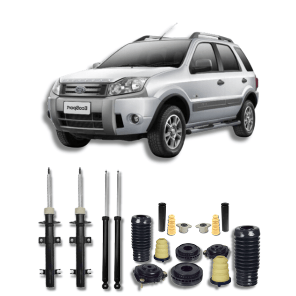 Kit Completo Amortecedores Dianteiros e Traseiros com Batentes e Guarda-Pó EcoSport 2003 Até 2012 - Remanufaturado - Felipe Moura Auto Peças